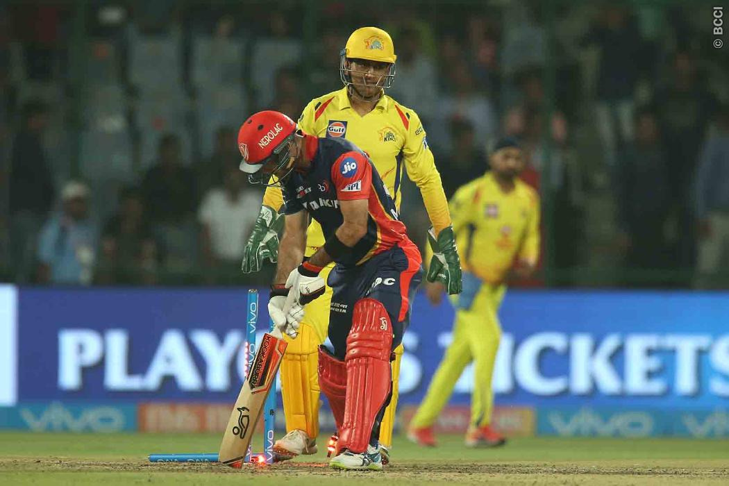 ipl 2018 dd vs csk match 52 inning report DD vs CSK: विजय और पटेल ने दिल्ली को दिया सम्मानजनक स्कोर