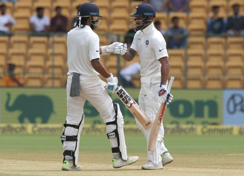 afghanistans inaugral test day 1 full report from m chinnaswamy stadium bangalore Day 1 INDvAFG: धवन-विजय के शतक, आखिरी सेशन में अफगानिस्तान ने की वापसी