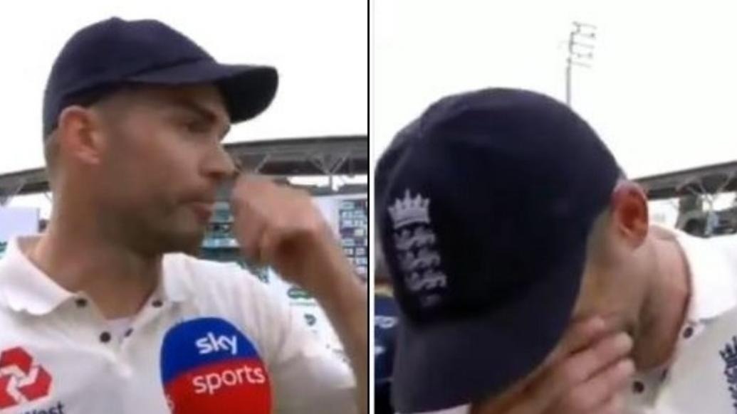 watch anderson breaks down while speaking about alastair cook WATCH: एलिस्टर कुक की विदाई के मौके पर रोने लगे जेम्स एंडरसन