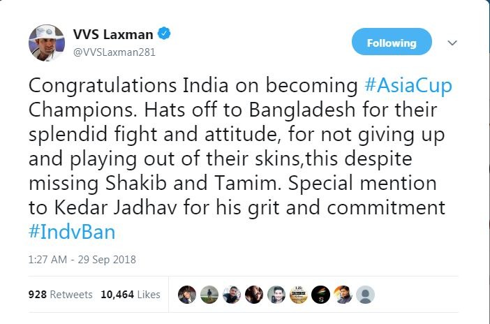 पूर्व तेज़ गेंदबाज़ आरपी सिंह ने ट्वीट किया और बोले, ''भारत टीम को एक और उपलब्धि के लिए शुभकामनाएं.''