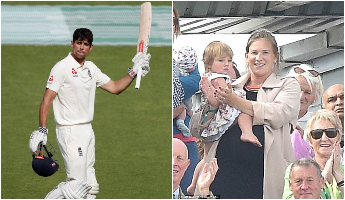 alastair cooks wife cheers him on in final test innings for england क्रिकेट मैदान पर आखिरी दिन एलिस्टर कुक के घर में गूंजेगी किलकारी