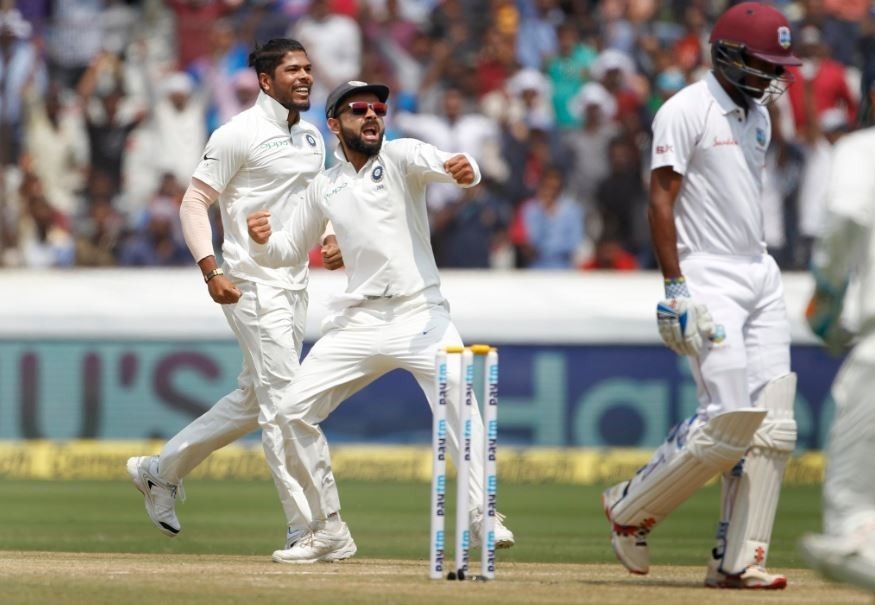 tea report of india vs west indies 2nd test 3rd day from hyderabad TEA India vs West Indies: उमेश यादव की घातक गेंदबाज़ी, कुल 20 रनों की बढ़त पर विंडीज़ ने गंवाए 6 विकेट