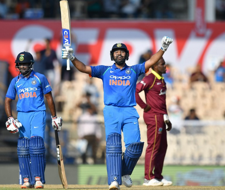 india vs west indies 4th odi inning report IND vs WI: रोहित और रायुडू की धमाकेदार शतकीय पारी, विंडीज के सामने 378 रनों का विशाल लक्ष्य