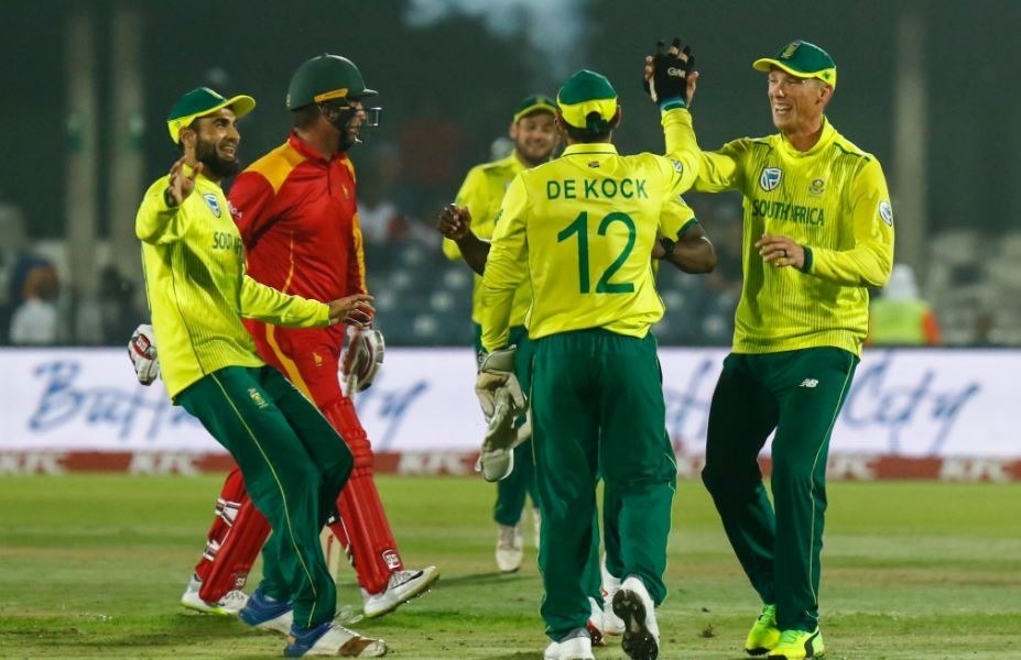 imran tahir bowls south africa to 34 run victory over zimbabwe पहले टी-20 मुकाबले में साउथ अफ्रीका ने जिम्बाब्वे को 34 रन से हराया