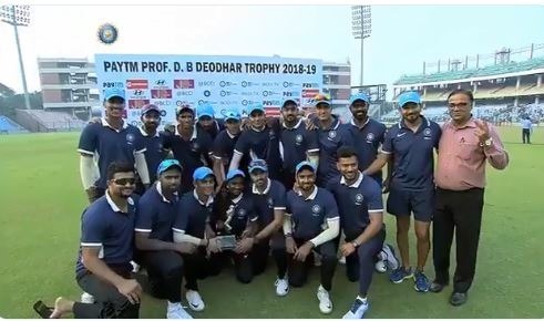 rahane and kishan tons eclipse iyer heroics as india c win deodhar trophy देवधर ट्रॉफी: अजिंक्य रहाणे और ईशान किशन के शतकों से इंडिया सी बना चैंपियन