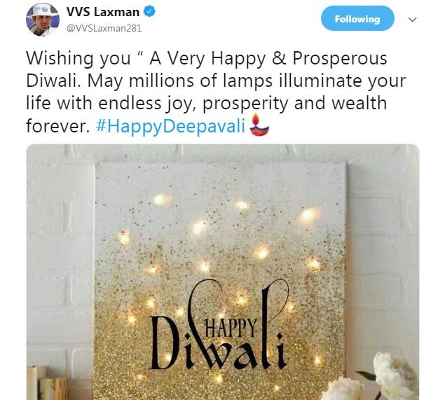वीवीएस लक्ष्मण का बधाई संदेश.