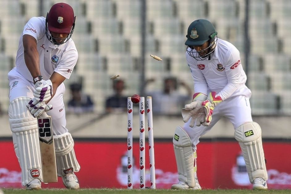 banvwi after passing 500 bangladeshi spinners struck to reduce west indies to 755 BANvWI: महमुदुल्लाह के शानदार शतक के बाद मेहदी हसन की फिरकी पर नाचा वेस्टइंडीज़