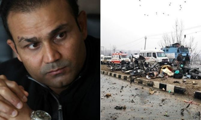 virendra sehwag warns pakistan after terrorist attack on crpf in kashmir सुरक्षाबलों पर आतंकी हमले के बाद पूर्व क्रिकेटर वीरेंद्र सहवाग ने दी पाकिस्तान को चेतावनी