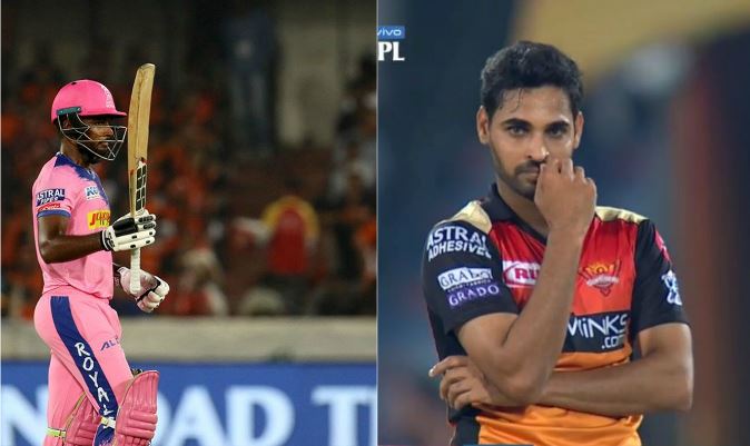 IPL 2019: भुवनेश्वर कुमार पर टूटा संजू सैमसन का कहर, एक ओवर में बना डाले 24 रन IPL 2019: भुवनेश्वर कुमार पर टूटा संजू सैमसन का कहर, एक ओवर में बना डाले 24 रन