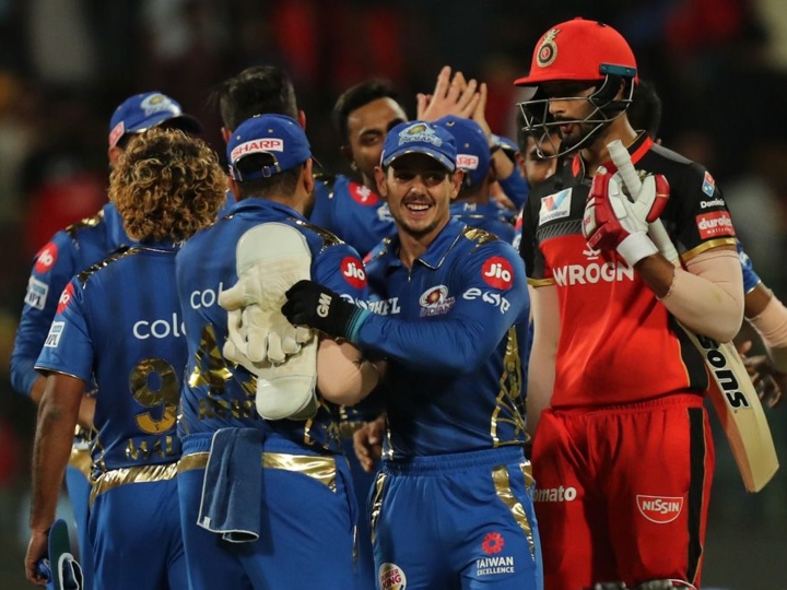 rcb vs mi ipl match highlights mumbai indians beat royal challengers bangalore by 6 runs RCB vs MI: अंपायर की गलती और हार्दिक-बुमराह के शानदार खेल की बदौलत मुंबई ने बैंगलोर को 6 रनों से दी शिकस्त