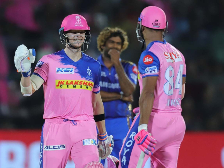 rr vs mi rajasthan royals beat mumbai indians by 5 wickets RR vs MI: स्टीव स्मिथ के नाबाद अर्धशतक की मदद से राजस्थान ने मुंबई को 5 विकेटों से हराया