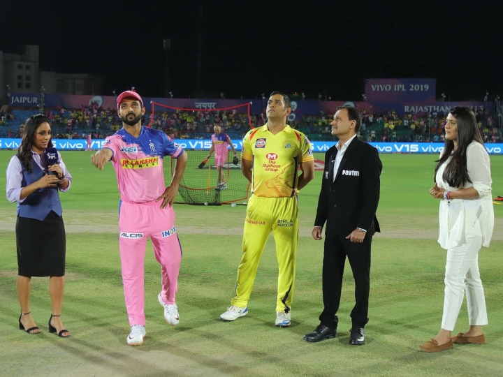 rr vs csk ipl match toss chennai super kings won the toss and elected to bowl first RR vs CSK TOSS: चेन्नई के कप्तान एमएस धोनी ने जीता टॉस, राजस्थान को बल्लेबाज़ी के लिए बुलाया