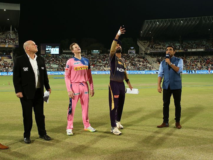 kkr vs rr ipl 2019 match toss rajasthan royals won the toss and elected to bowl fisrt KKR vs RR TOSS: कोलकाता के खिलाफ राजस्थान ने जीता टॉस, गेंदबाज़ी का किया फैसला