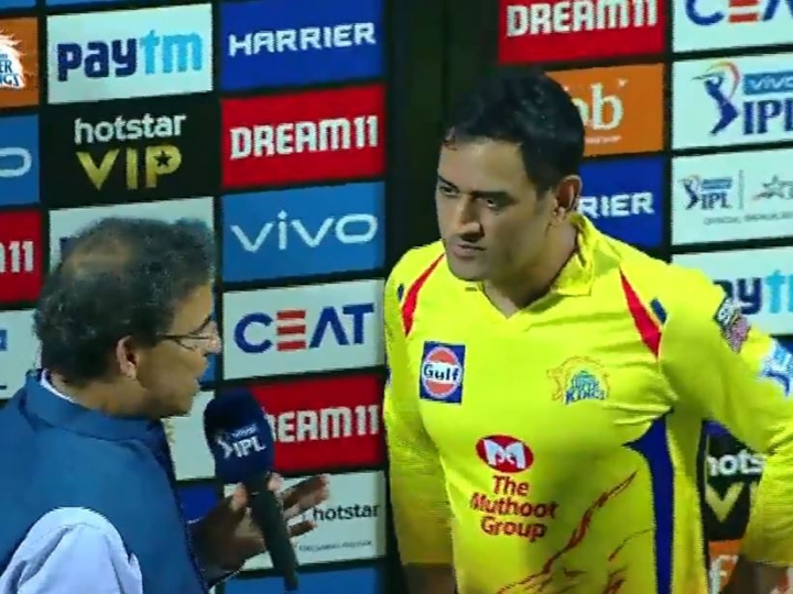 if i tell the secret of reaching play offs chennai wont buy me at the auction ms dhoni WATCH CSK vs SRH: CSK की कामयाबी के सीक्रेट पर धोनी ने दिया ऐसा जवाब, हर्षा भोगले भी हो गए चुप!