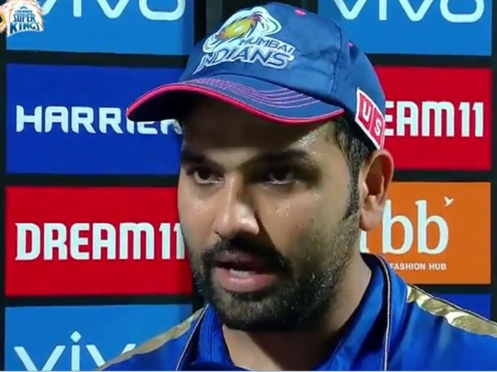 ipl 2019 rohit sharma saysit was a massive boost that msd wasnt around WATCH IPL 2019 MI vs CSK: जीत के बाद रोहित शर्मा बोले, 'धोनी के नहीं होने से हमें मिला फायदा'