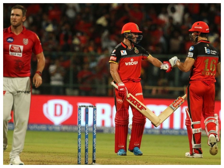 IPL 2019: डिविलियर्स और स्टोइनिस की तूफानी बल्लेबाजी से बेंगलोर ने पंजाब को दिया 203 रनों का विशाल लक्ष्य