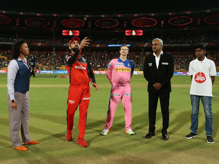 ipl 2019 rcb vs rr toss rajasthan royals won the toss and elected to bowl RCB vs RR TOSS: राजस्थान रॉयल्स ने जीता टॉस, बैंगलोर को दिया बल्लेबाज़ी का न्योता