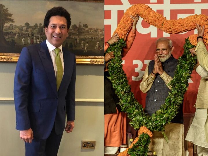 legend sachin tendulkar congratulate pm modi and bjp for their massive victory in lok sabha election 2019 लोकसभा चुनाव में ऐतिहासिक जीत पर सचिन तेंदुलकर ने दी पीएम नरेन्द्र मोदी को बधाई