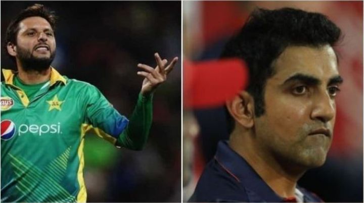 shahid afridi says gautam gambhir foolish for saying india should forfeit pakistan clash शाहिद अफरीदी ने विश्वकप में पाकिस्तान के साथ मैच का विरोध करने वाले गौतम गंभीर को कहा 'बेवकूफ'