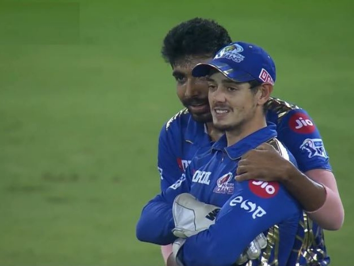 ipl 2019 final jasprit bumrah wins hearts for his gesture towards quinton de kock IPL 2019: डिकॉक ने छोड़ा चौका तो बुमराह ने किया कुछ ऐसा कि जीत लिए लाखों दिल