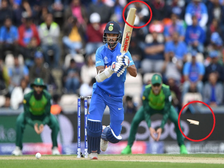 देखिए कैसे कगिसो रबाडा की 146 kph की गति से फेंकी गई गेंद ने तोड़ दिया शिखर धवन का बल्ला