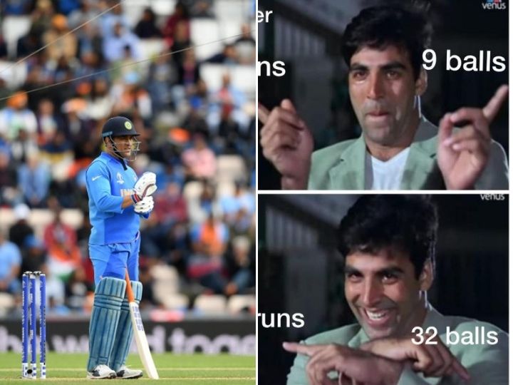 world cup 2019 indian cricket team get trolled on social media after poor batting performance against afghanistan World Cup 2019 : जाधव-धोनी समेत खिलाड़ियों की धीमी बल्लेबाज़ी देख सोशल मीडिया पर ट्रोल हुई टीम इंडिया