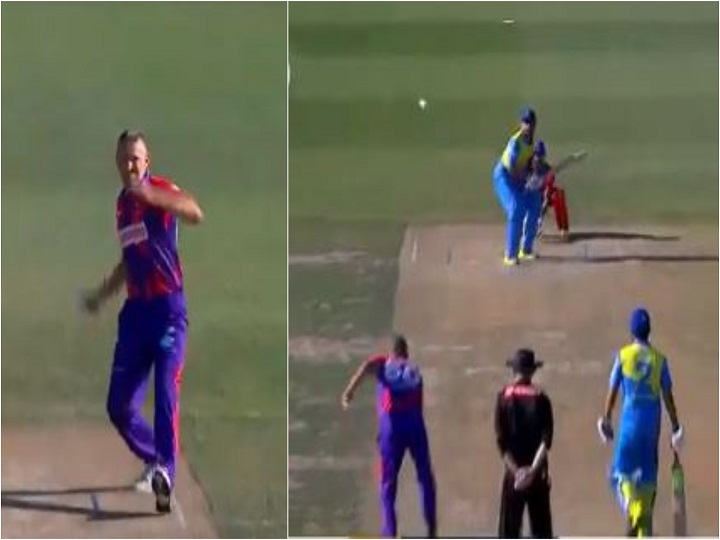 watch romanian bowler floors batsmen with bizarre bowling action in european cricket league यूरोपियन क्रिकेट लीग के इस गेंदबाज ने डाली ऐसी गेंद, लोगों ने कहा- 'लगता है अश्विन ने दी है कोचिंग'