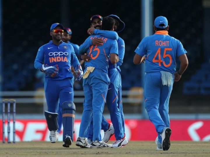 wi vs ind india beat by 59 runs to windies in 2nd odi in trinidad 2nd ODI WI vs IND: बल्लेबाज़ों के बाद भुवनेश्वर की शानदार गेंदबाज़ी, डकवर्थ लुइस नियम से जीता भारत