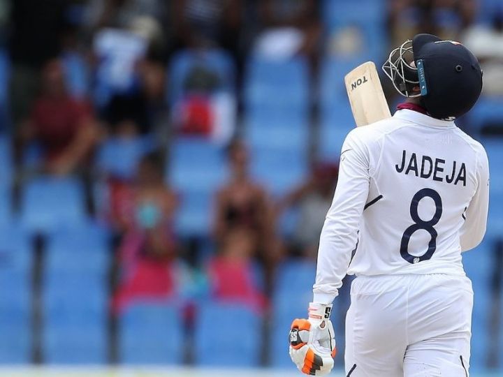 1st Test, Day 2 WI vs IND: जडेजा-रहाणे के अर्धशतकों की मदद से भारत ने बनाए 297 रन